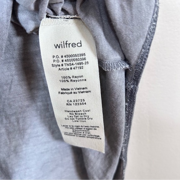 Wilfred Anvers Rayon  Short Sleeve Tee Shirt with Split Back Washed Grey Medium - Picture 6 of 9